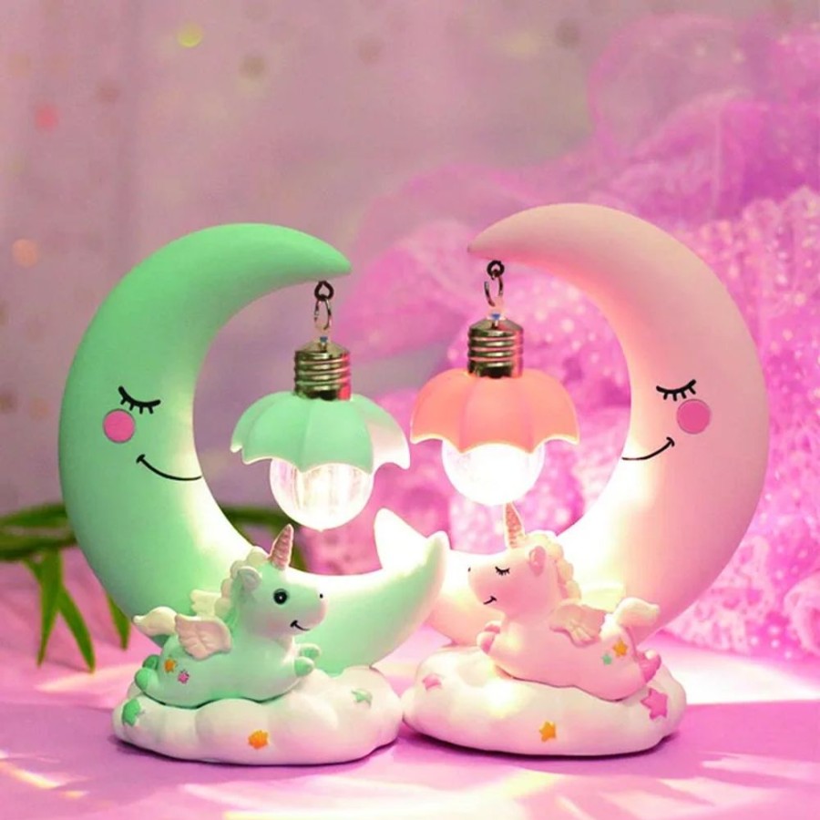 Home & Gadgets Kawaii Shop | Unicorn & Moon Nightlight Lamp