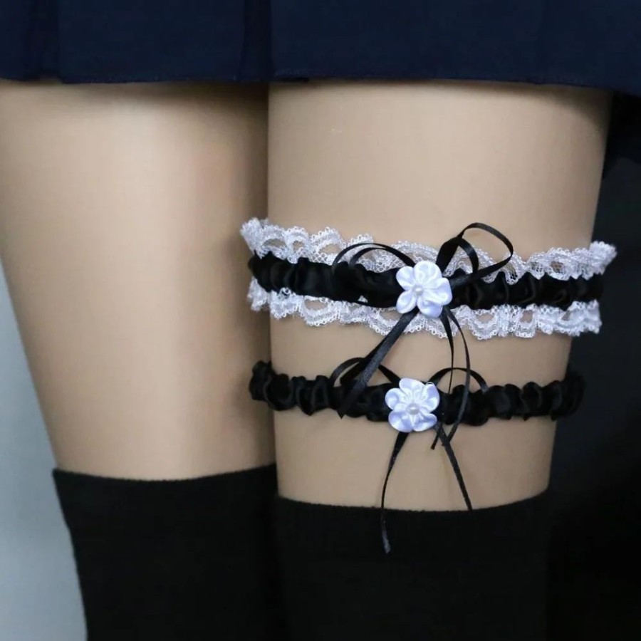 Fashion Kawaii Shop Lingerie | Soft Bowknot Garter Stockings Leg Ring