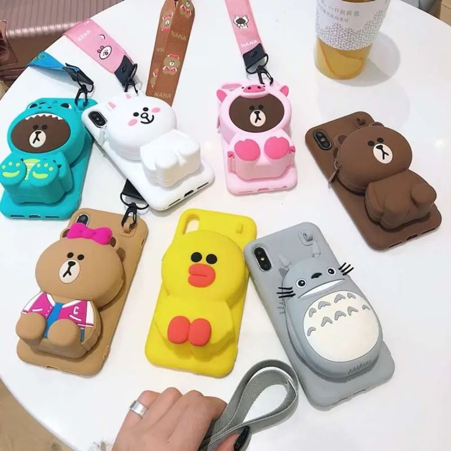 Home & Gadgets Kawaii Shop | Totoro, Molang, Rilakkuma, Pikachu Small Pocket 3D Iphone Case