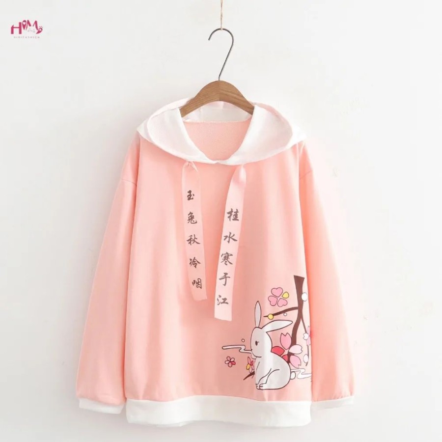 Fashion Kawaii Shop Sweaters & Hoodies | Japanese Pink Bunny Sweater