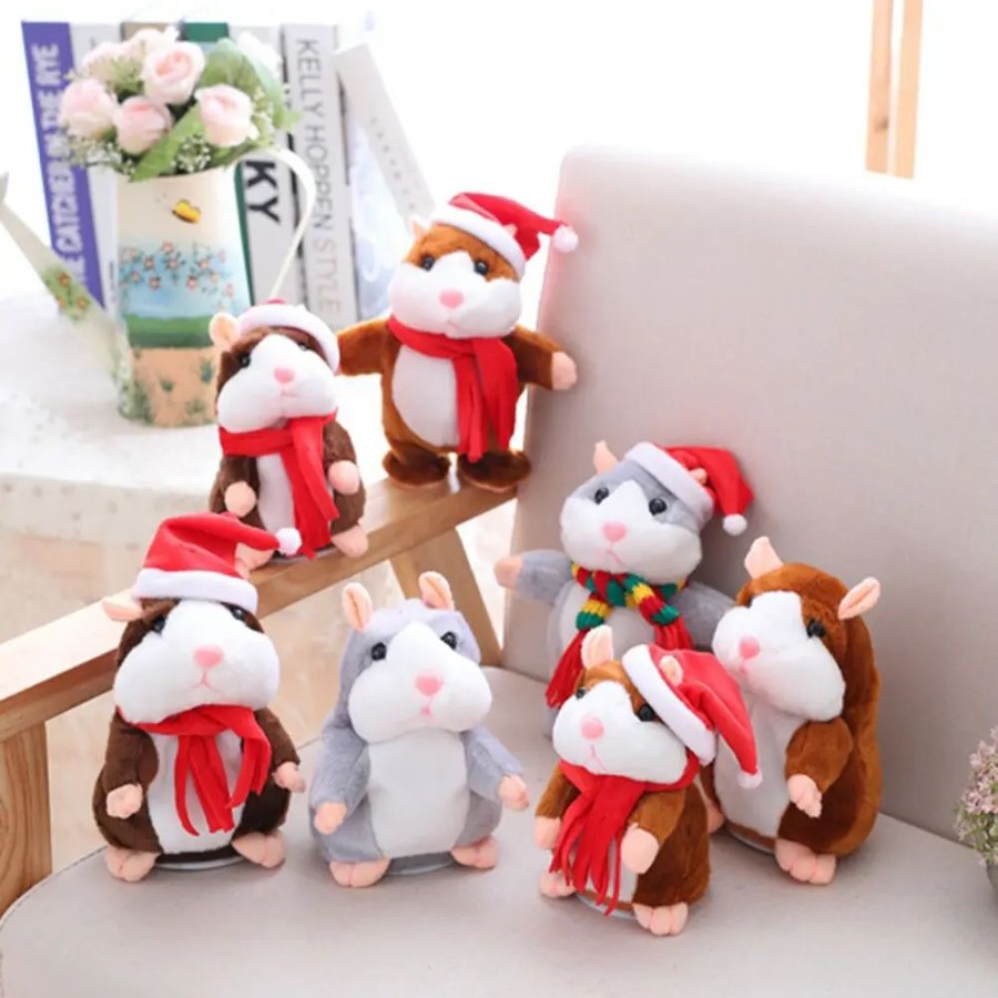 Toys Kawaii Shop | Kawaii Christmas Cheeky Talking Hamster Plushies