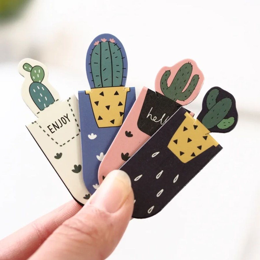 Stationary Kawaii Shop | Three Kawaii Cacti Magnetic Bookmarks For Books