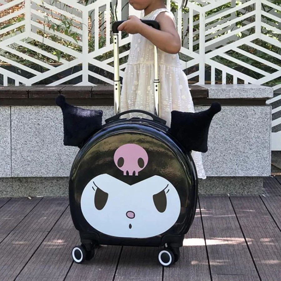 Accessories Kawaii Shop | Sanrio Kuromi Boarding Wheel Travel Bag Rolling Luggage