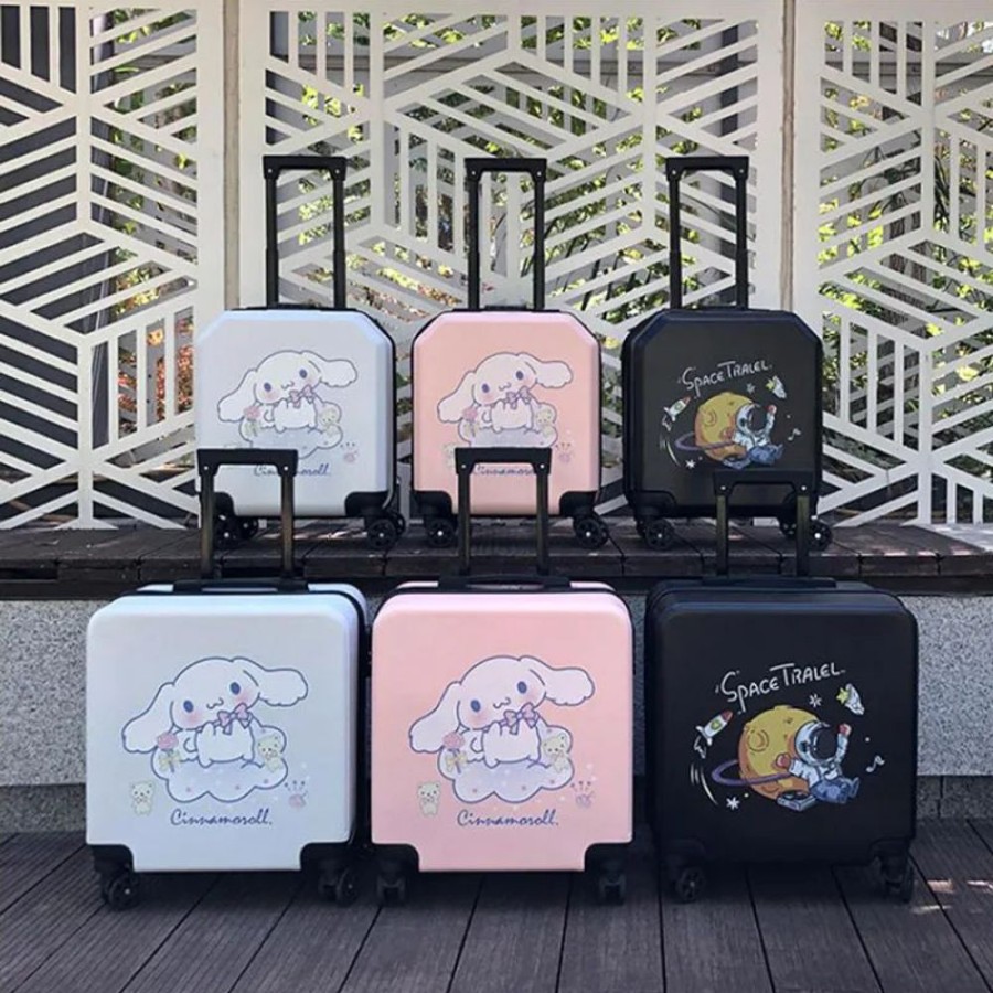 Accessories Kawaii Shop | Sanrio Kuromi Boarding Wheel Travel Bag Rolling Luggage