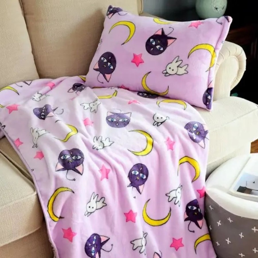 Home & Gadgets Kawaii Shop | Kawaii Sailor Moon Purple Blanket & Pillow Case