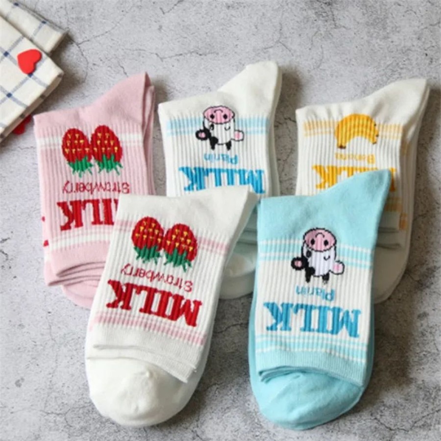 Fashion Kawaii Shop Socks & Stockings | J P N S Ut Str W Rry N N N Milk So Ks ( Uy On G T On For Fr )