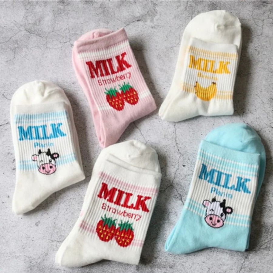 Fashion Kawaii Shop Socks & Stockings | J P N S Ut Str W Rry N N N Milk So Ks ( Uy On G T On For Fr )