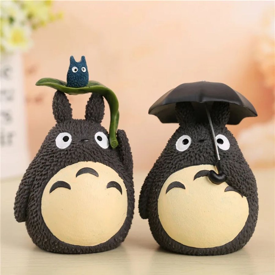 Toys Kawaii Shop | Totoro With Umbrella & Leaf Piggy Bank