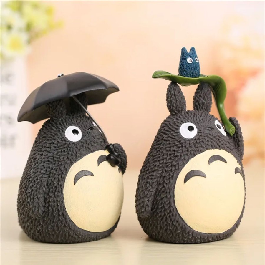 Toys Kawaii Shop | Totoro With Umbrella & Leaf Piggy Bank