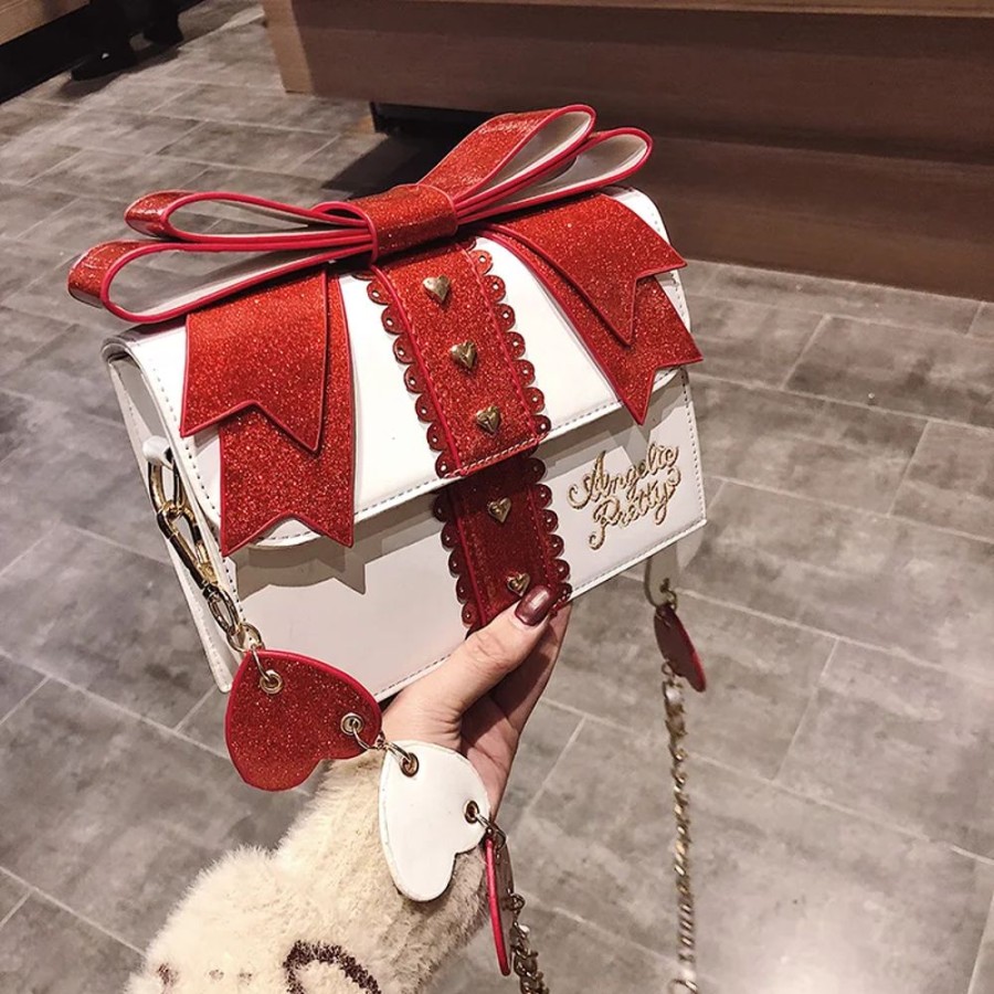 Accessories Kawaii Shop | Lolita Bow Box Shoulder Bag