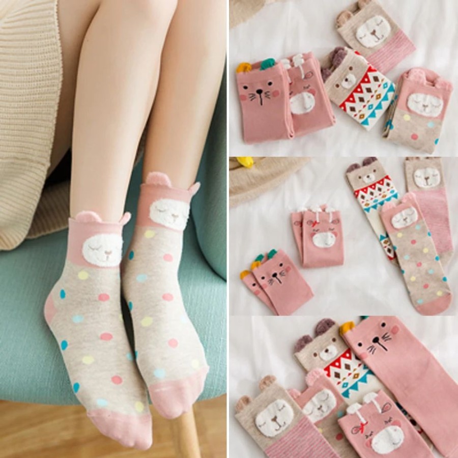 Fashion Kawaii Shop Socks & Stockings | Five Kawaii Animals Socks