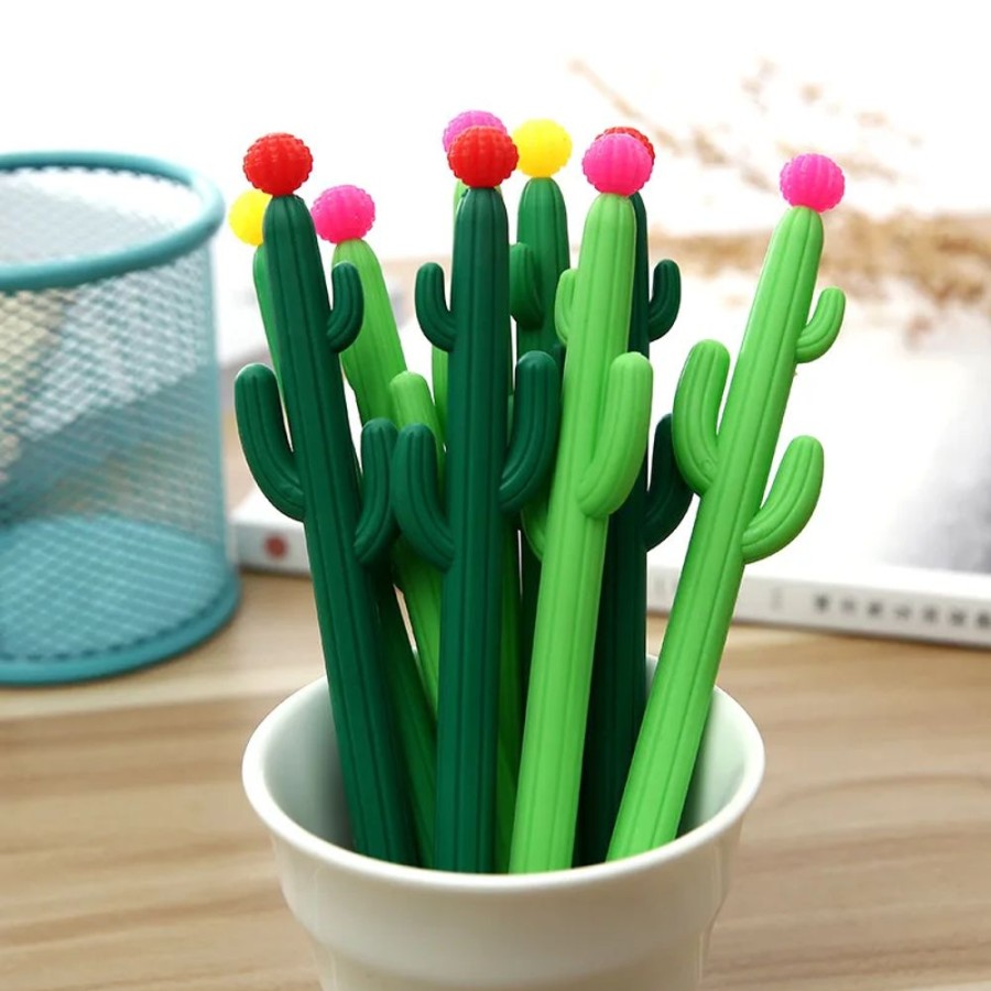 Stationary Kawaii Shop | 3 Kawaii Cactus Ballpoint Gel Pens