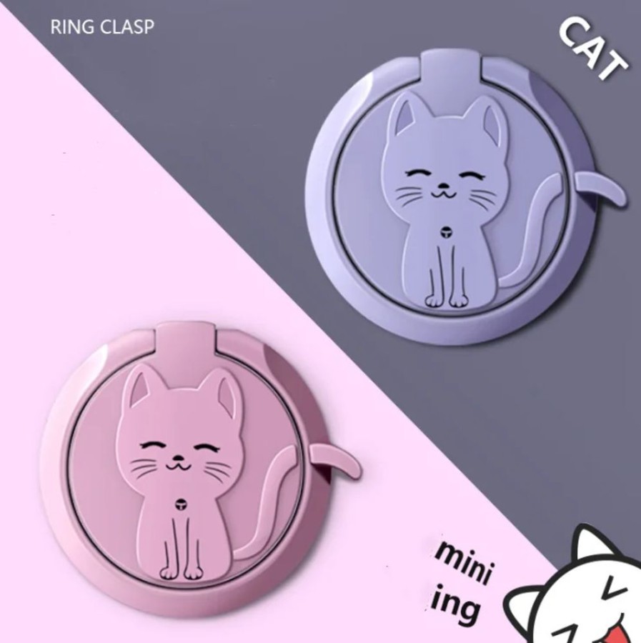 Home & Gadgets Kawaii Shop | Kawaii Cat Metal Spin Phone Holder