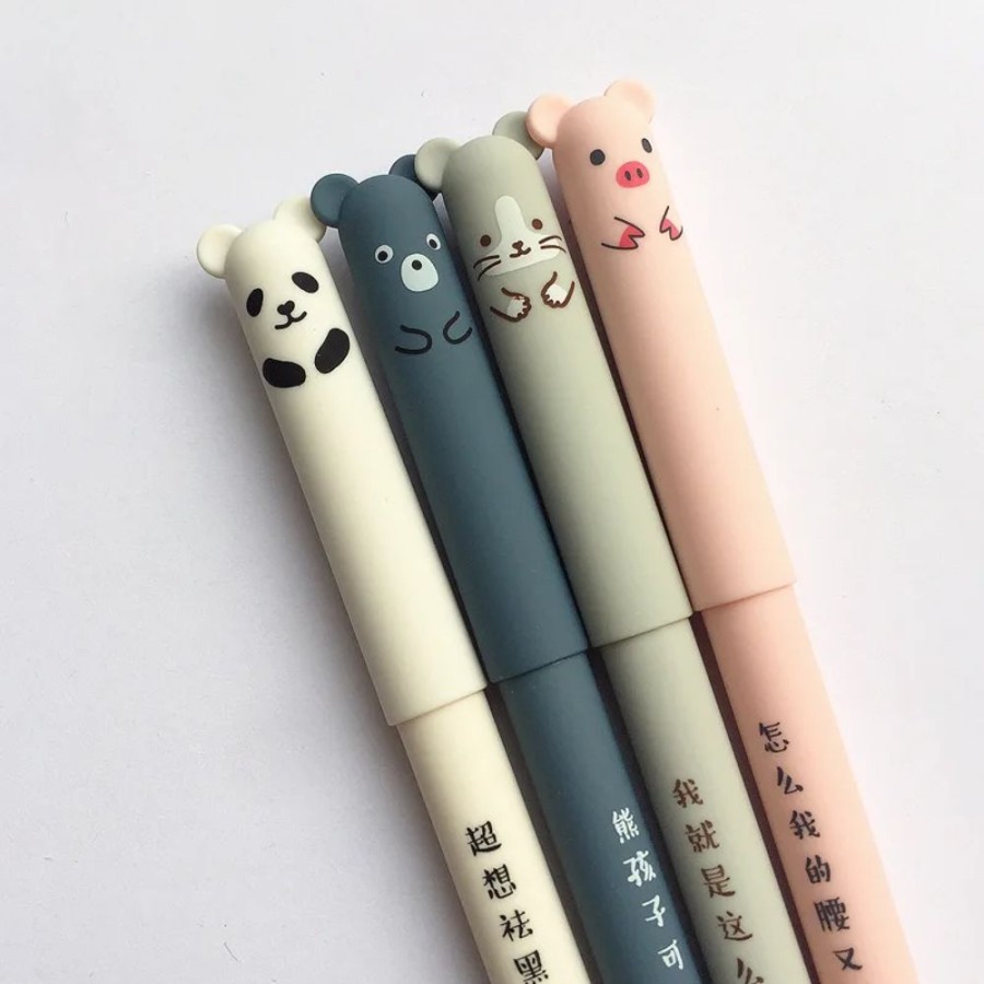 Stationary Kawaii Shop | 2Pc Panda, Mouse, Bear & Pig Ink Gel Pen