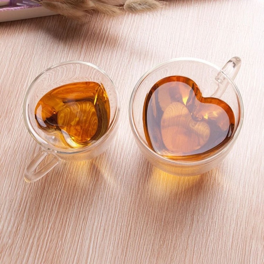 Home & Gadgets Kawaii Shop | Heart Double Glass Cup