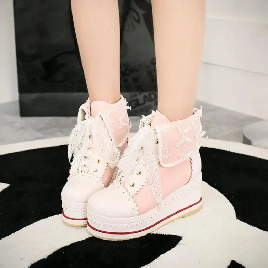 Fashion Kawaii Shop Shoes & Boots | Sweet Lolita Anime College Bowknot Shoes