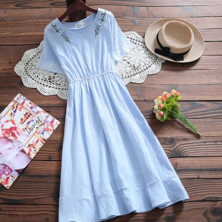 Fashion Kawaii Shop Dresses | Cute U Er Cotton V Neck Dre