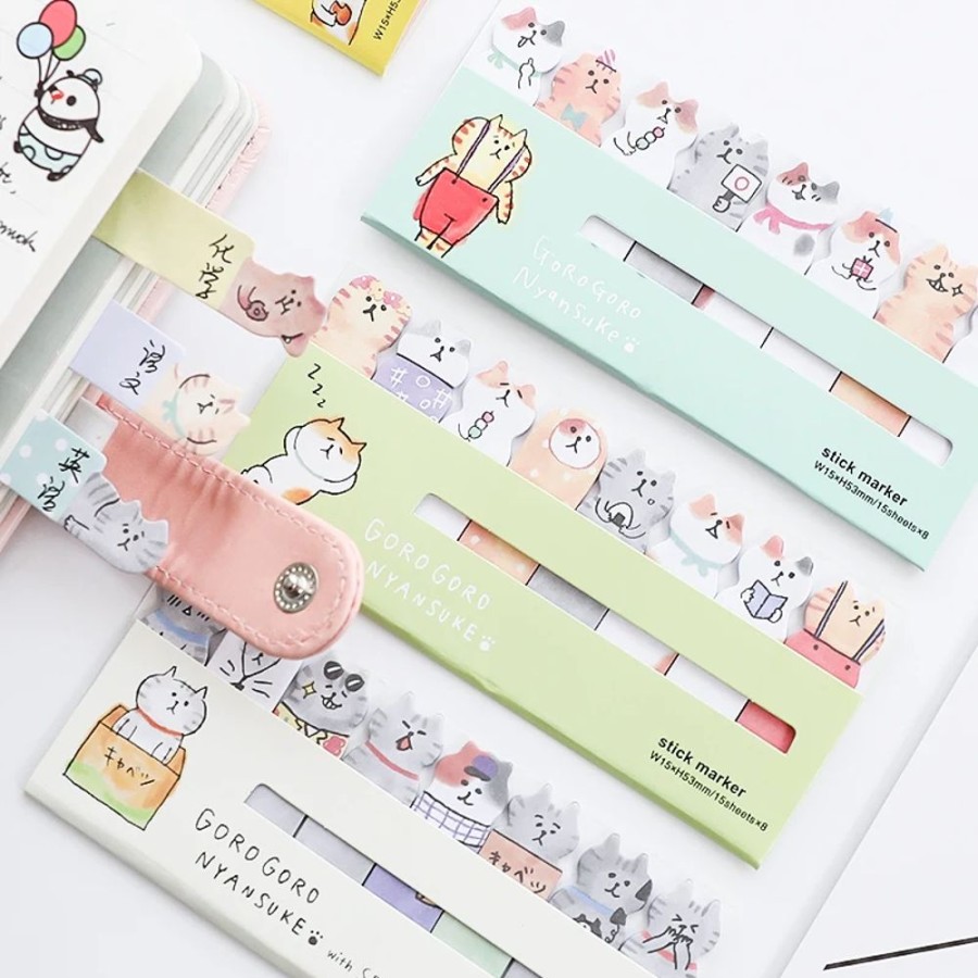 Stationary Kawaii Shop | 4 Pcs Kawaii Cat Memo Pad Stickers