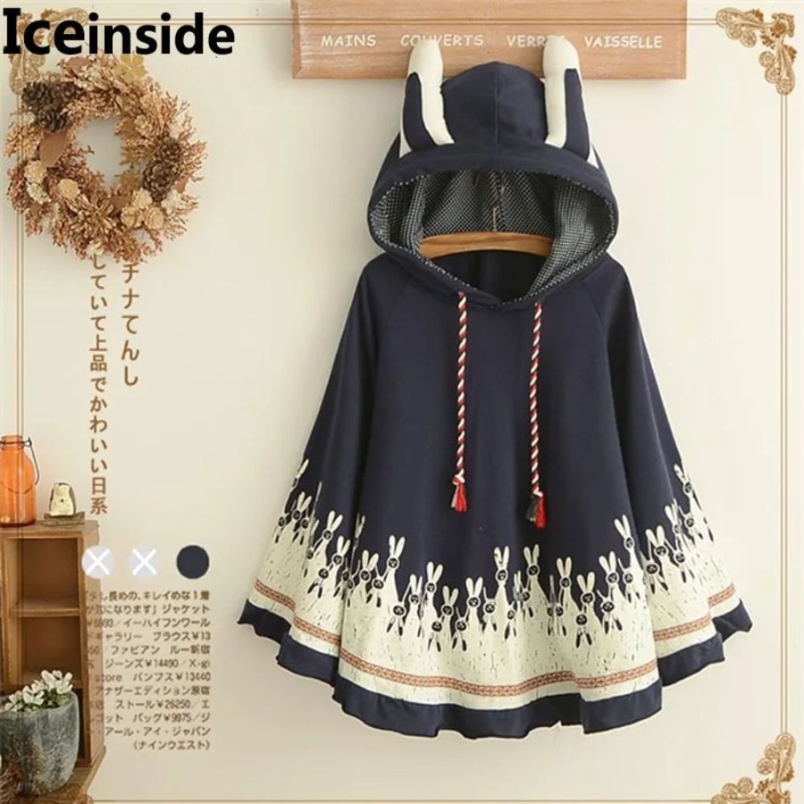 Fashion Kawaii Shop Sweaters & Hoodies | Bunny Hooded Poncho