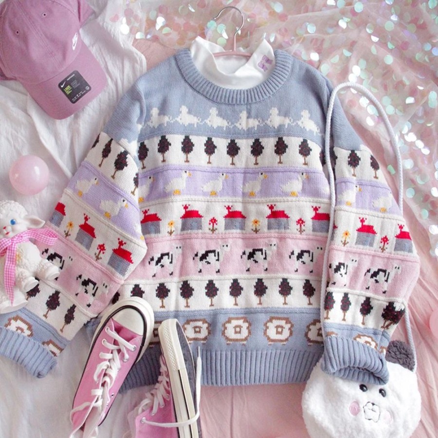 Fashion Kawaii Shop Sweaters & Hoodies | Vintage Farm Sweater