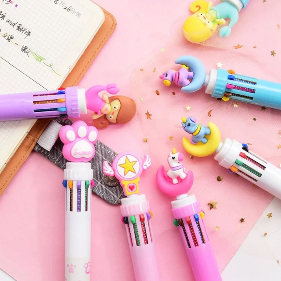 Stationary Kawaii Shop | Kawaii Fantasy Unicorn Mermaid 6 In 1 Multicolor Pen