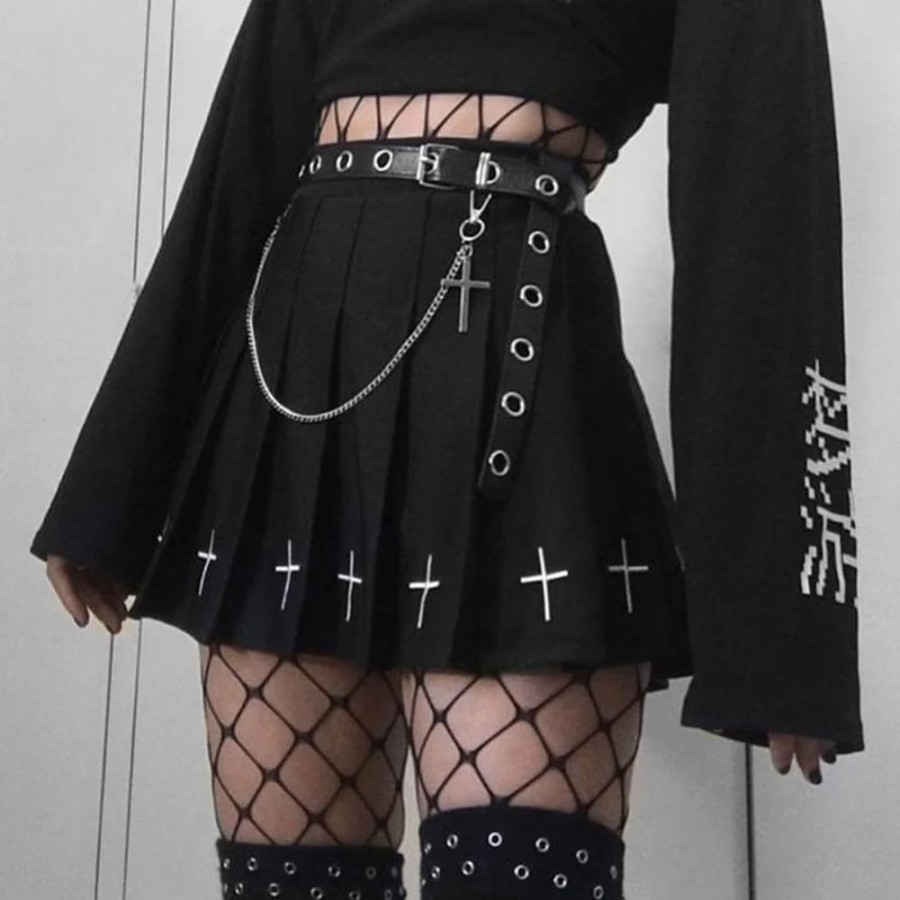 Fashion Kawaii Shop Skirts | O Ita Gothic High Wai T Kirt