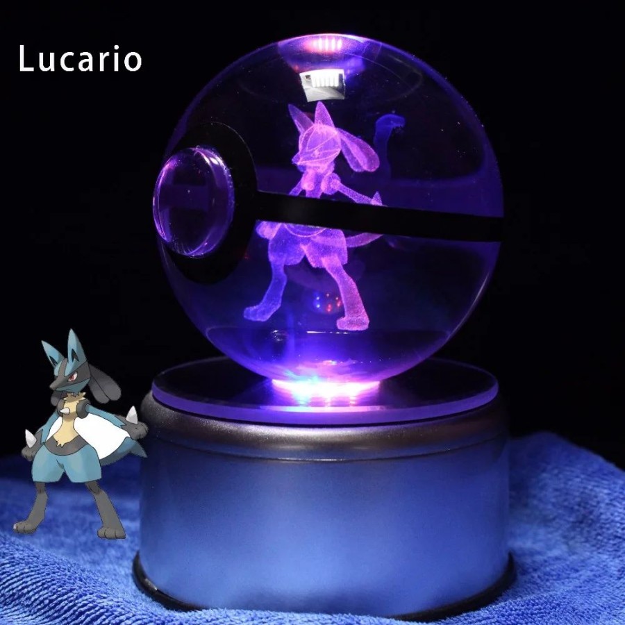 Home & Gadgets Kawaii Shop | Crystal Glass Lighting Pokemon Ball