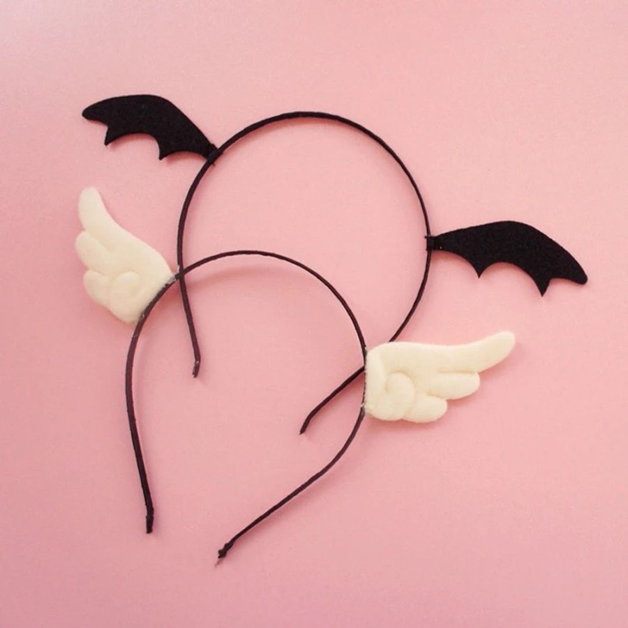 Cosplay Kawaii Shop | Kawaii Black Devil White Angel Headband And Hairpin