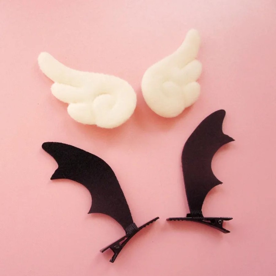 Cosplay Kawaii Shop | Kawaii Black Devil White Angel Headband And Hairpin