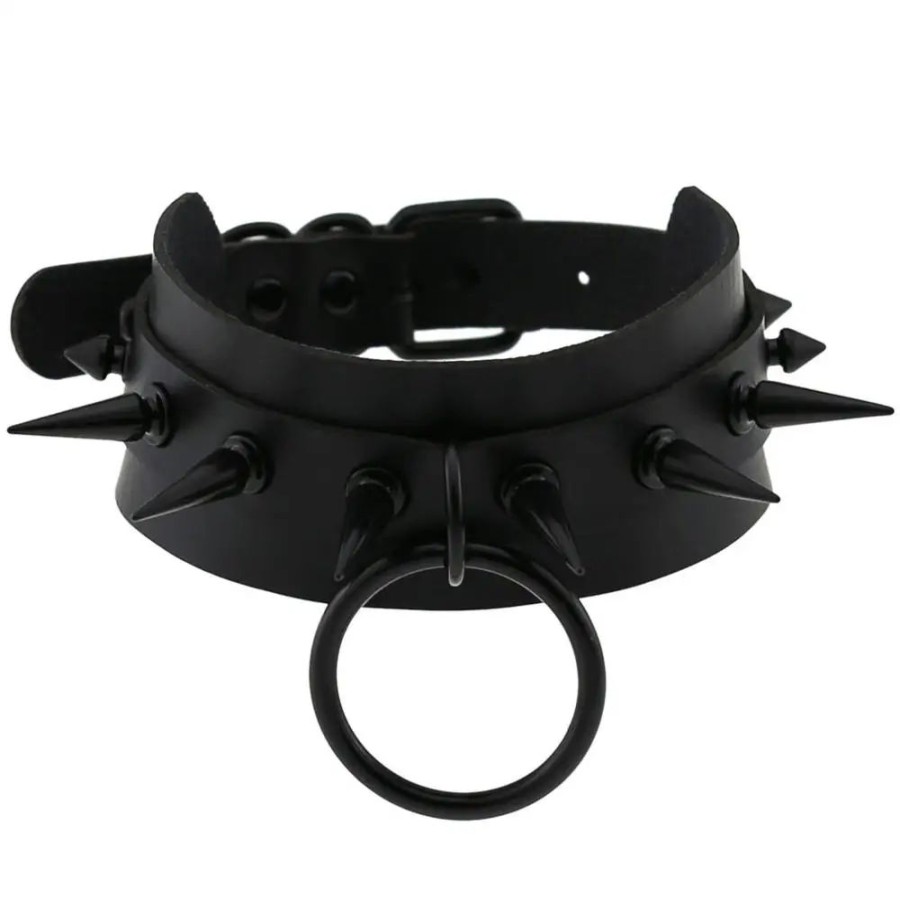 Accessories Kawaii Shop | Harajuku Gothic Leather Spike Choker