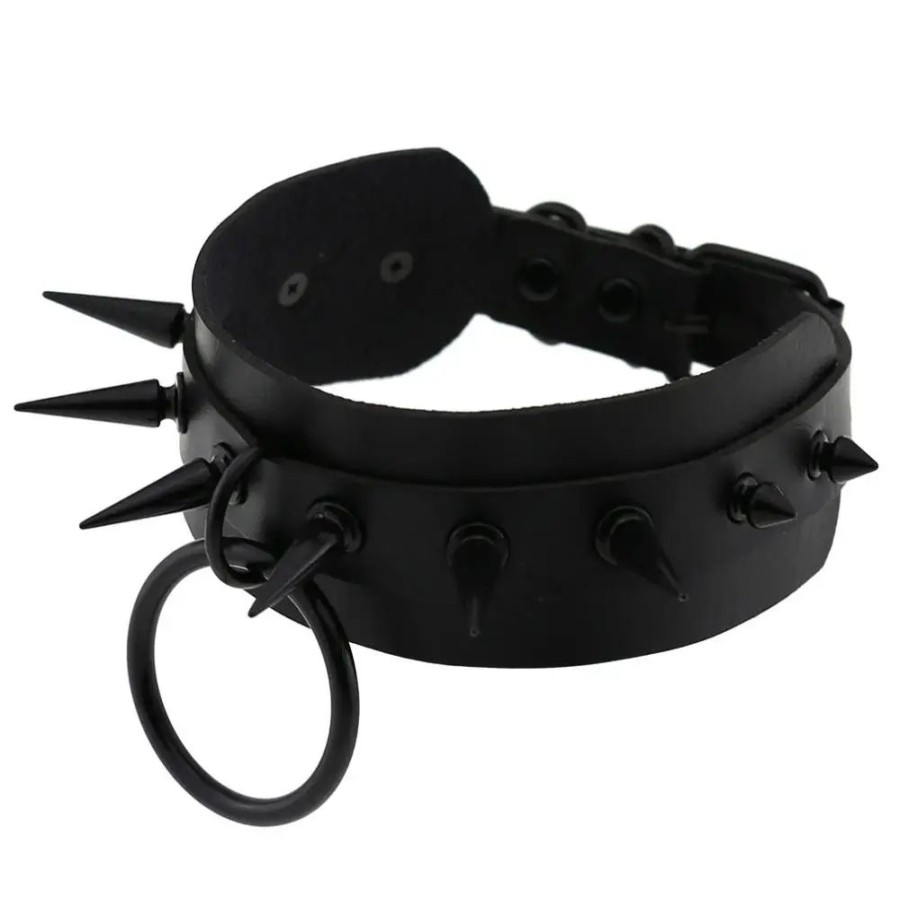 Accessories Kawaii Shop | Harajuku Gothic Leather Spike Choker