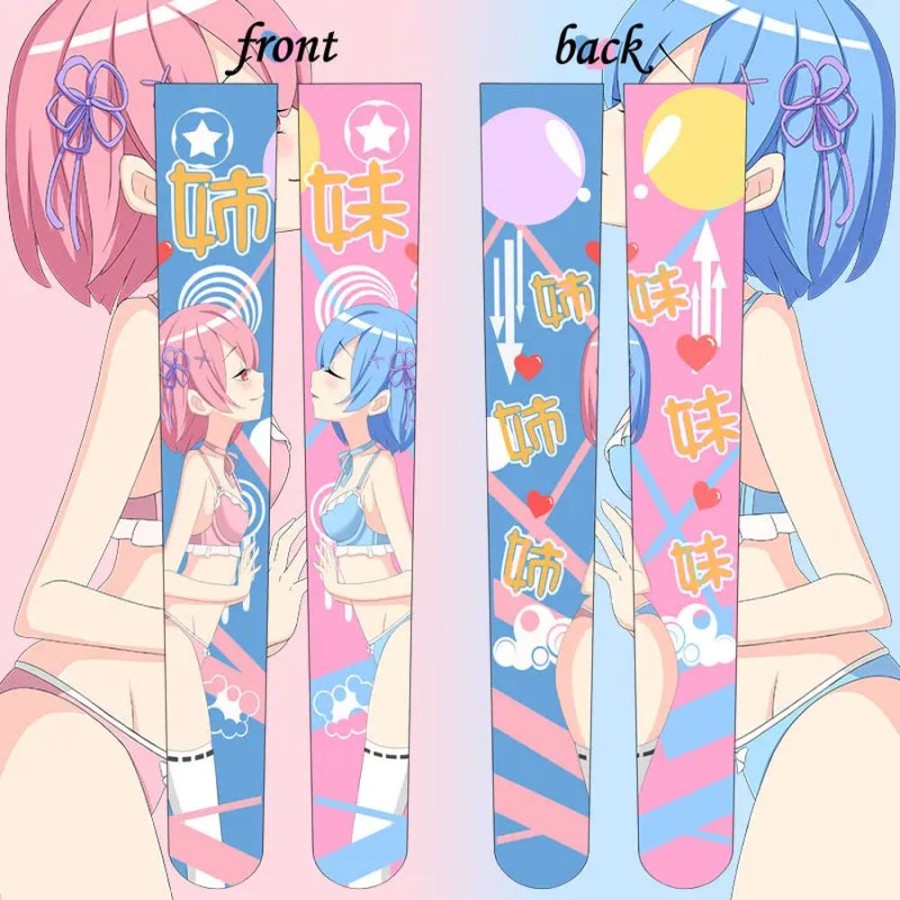 Fashion Kawaii Shop Socks & Stockings | Japanese Re: Zero Rem Ram Lolita Stockings