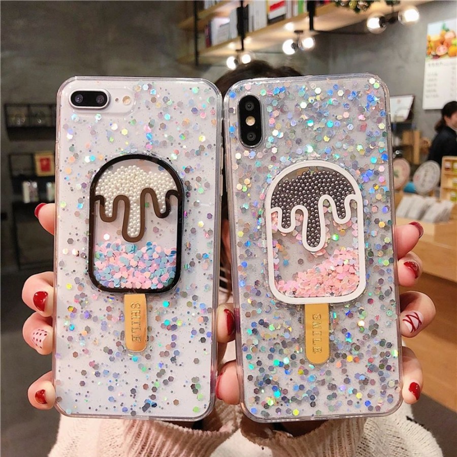 Home & Gadgets Kawaii Shop | Cute Glittery Ice Cream Iphone Case