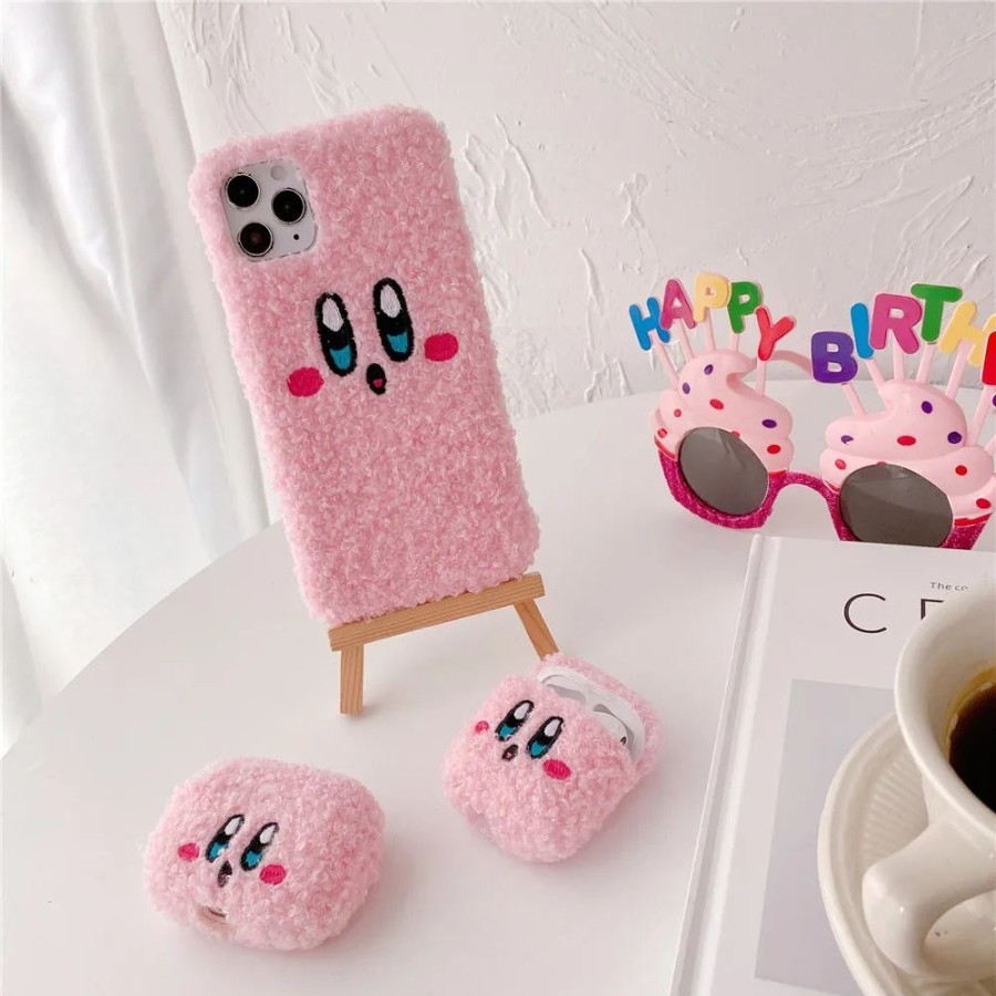 Home & Gadgets Kawaii Shop | Kawaii Kirby Plush Iphone And Airpod Case