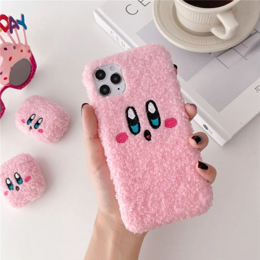 Home & Gadgets Kawaii Shop | Kawaii Kirby Plush Iphone And Airpod Case