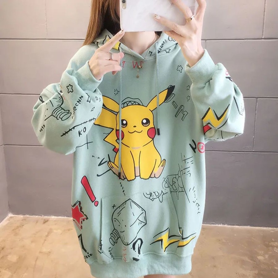 Fashion Kawaii Shop Sweaters & Hoodies | Harajuku Pikachu Hoodie