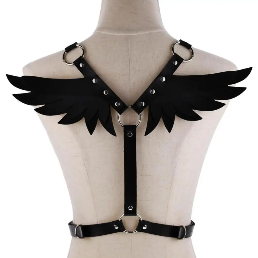 Accessories Kawaii Shop | Gothic Leather Wings Harness Body Chain