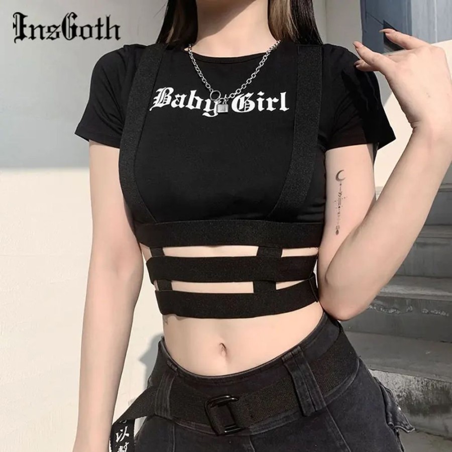 Fashion Kawaii Shop Tank & Crop Tops | Baby Gir Trap Top Black