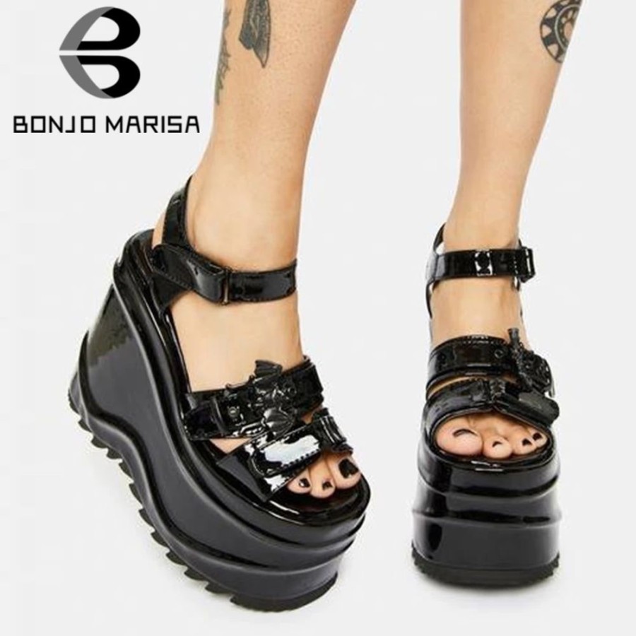 Fashion Kawaii Shop Shoes & Boots | Gothic Platform Heel Wedges Platform Sandals