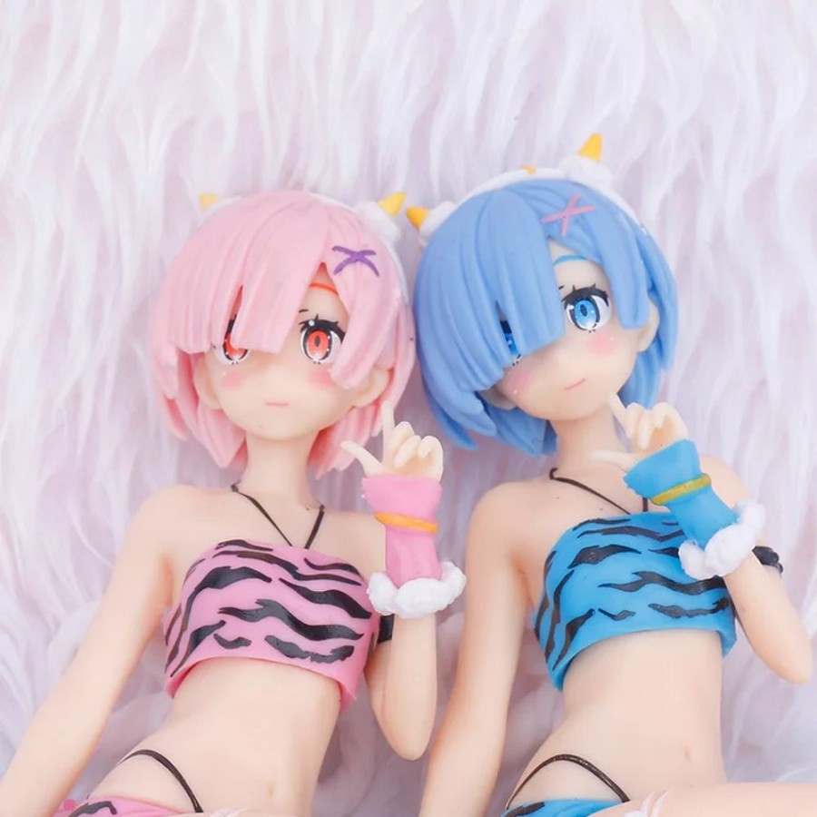 Toys Kawaii Shop | Rem And Ram From Rezero Leopard Bikini Action Figures