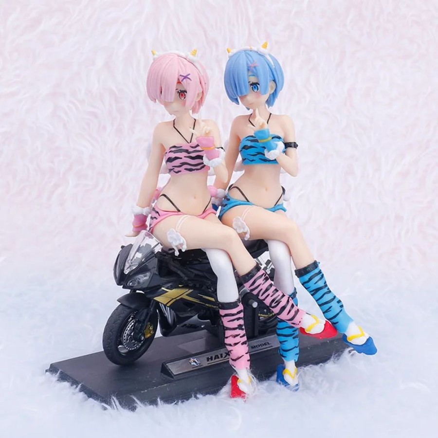 Toys Kawaii Shop | Rem And Ram From Rezero Leopard Bikini Action Figures