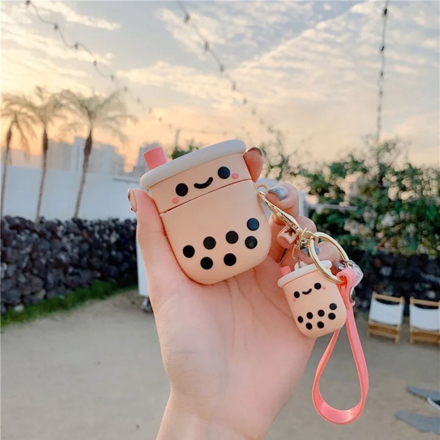 Accessories Kawaii Shop | Boba Bubble Tea Keychain Airpod Case