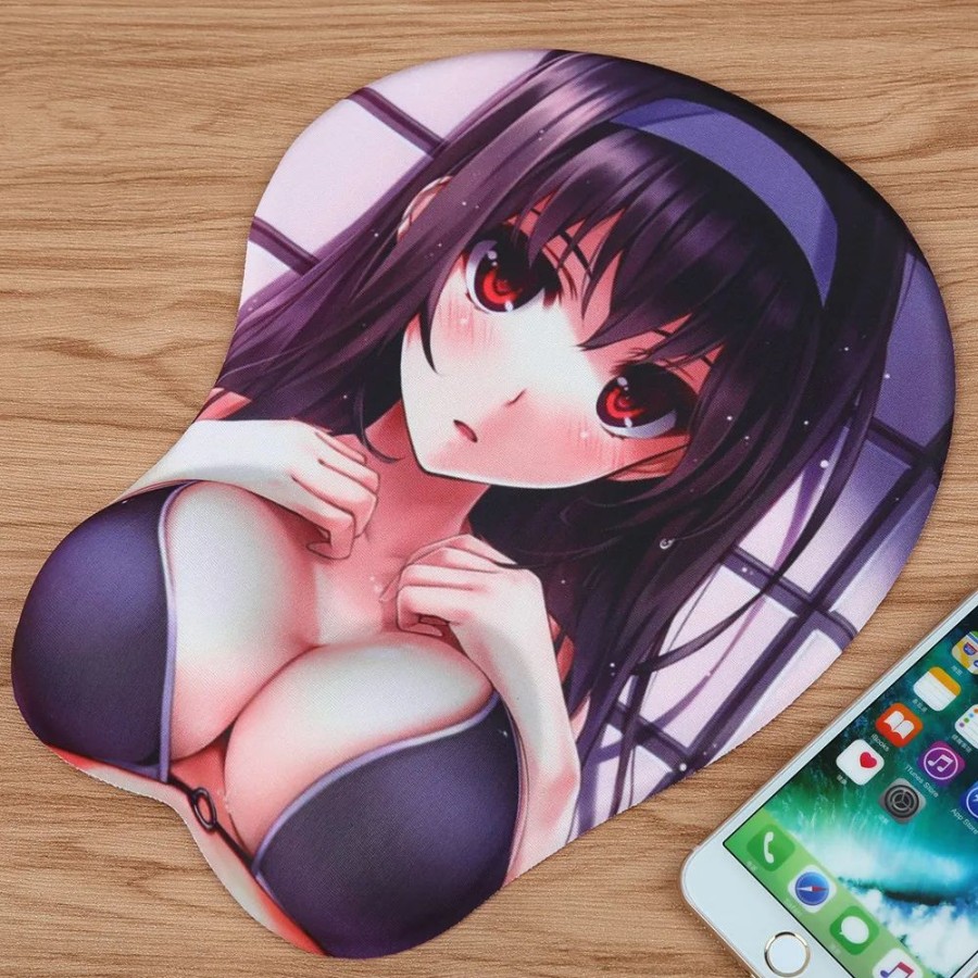 Accessories Kawaii Shop | Kawaii Anime 3D Mouse Pad With Soft Silica Gel Oppai