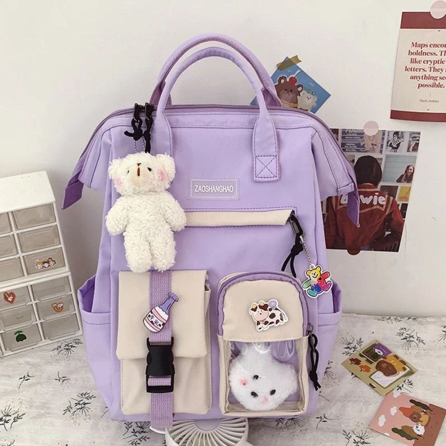 Accessories Kawaii Shop | Kawaii Preppy Bear Backpack