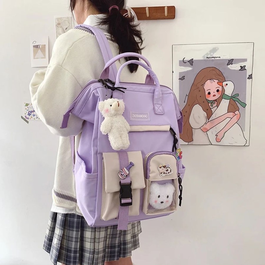 Accessories Kawaii Shop | Kawaii Preppy Bear Backpack