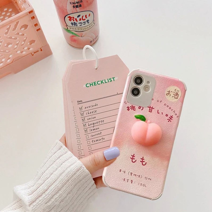 Home & Gadgets Kawaii Shop | Kawaii Squishy Peach Iphone Case Bb318