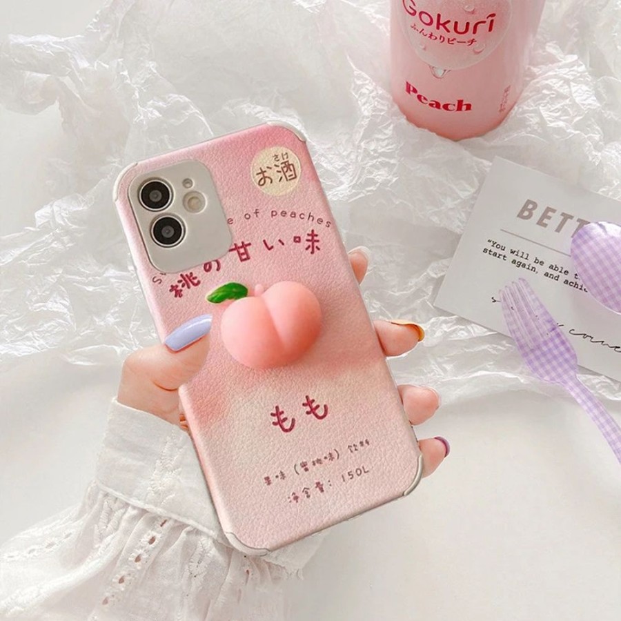 Home & Gadgets Kawaii Shop | Kawaii Squishy Peach Iphone Case Bb318