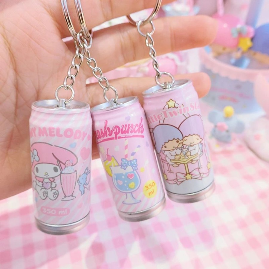 Accessories Kawaii Shop | Kawaii Little Twin Stars My Melody Pop-Top Can Keychain