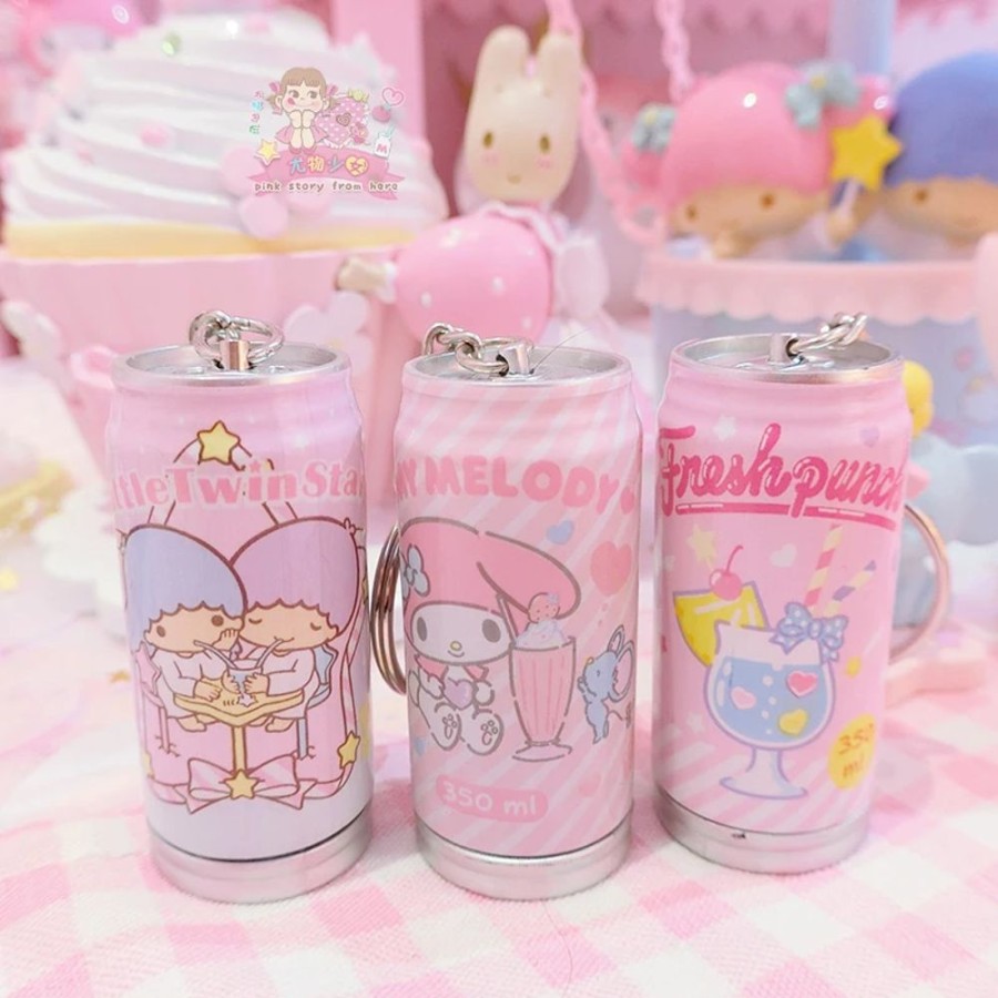 Accessories Kawaii Shop | Kawaii Little Twin Stars My Melody Pop-Top Can Keychain