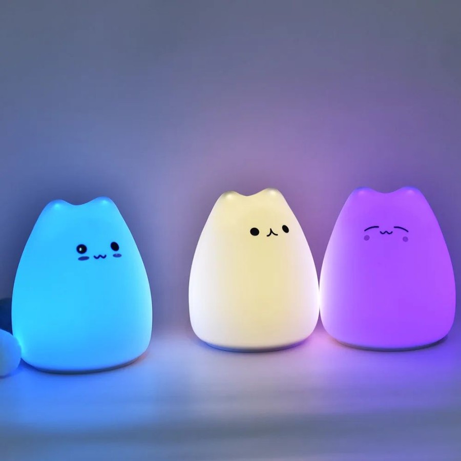 Home & Gadgets Kawaii Shop | Kawaii Cat Lamp 7 Colors Changing